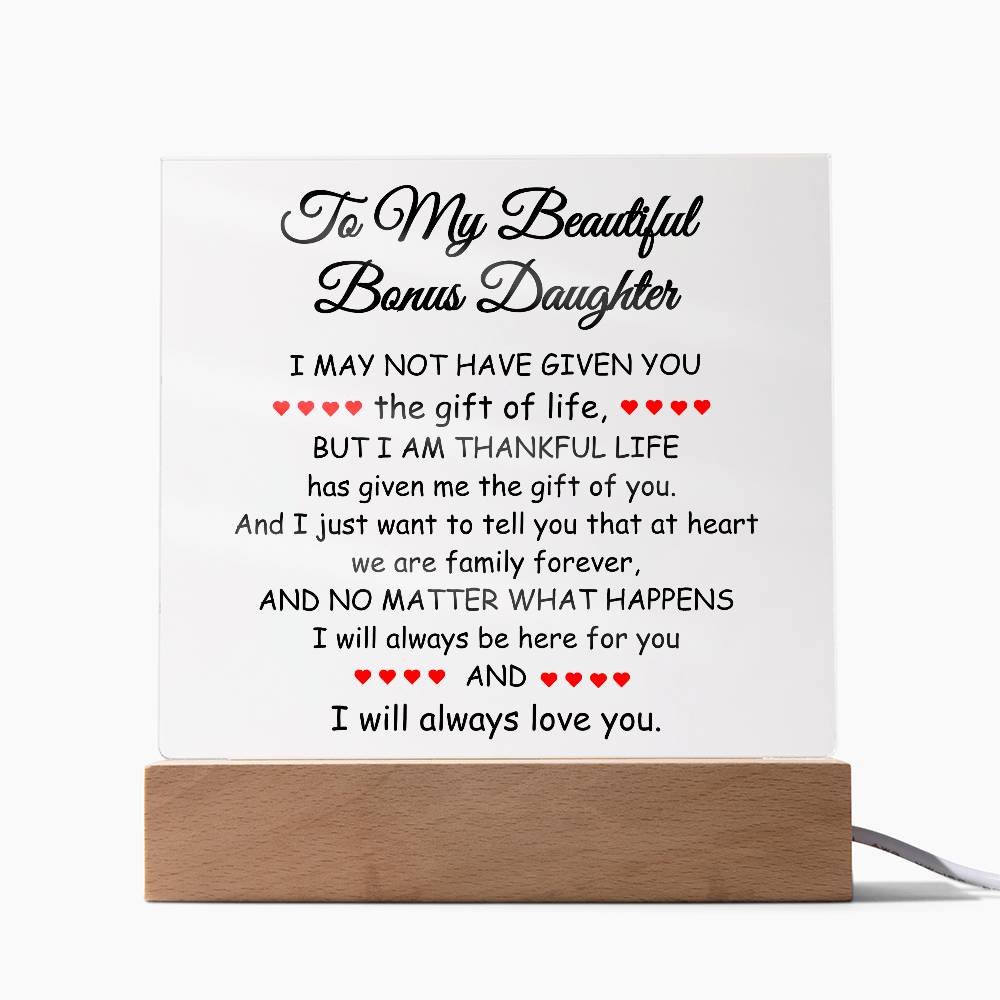 To My Beautiful Bonus Daughter