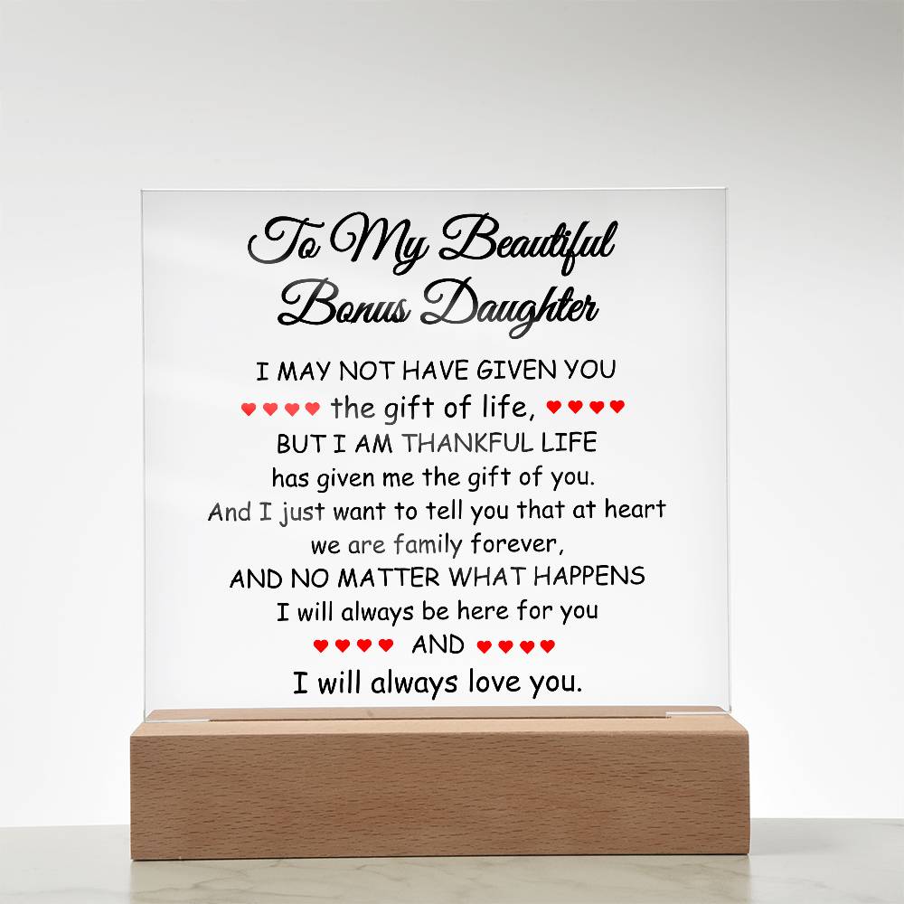 To My Beautiful Bonus Daughter