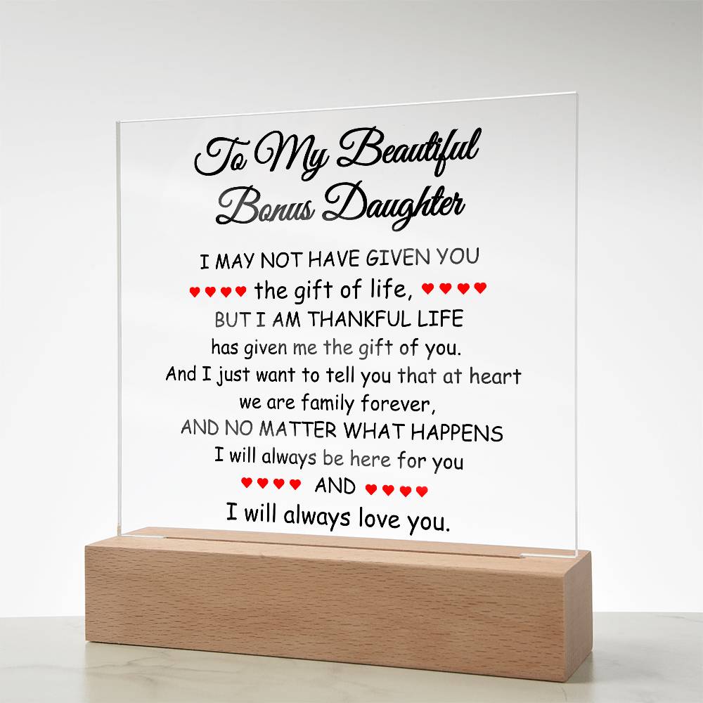 To My Beautiful Bonus Daughter