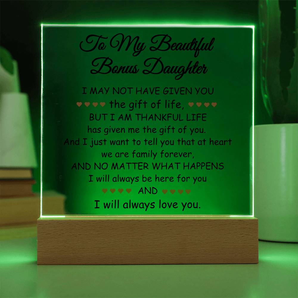 To My Beautiful Bonus Daughter